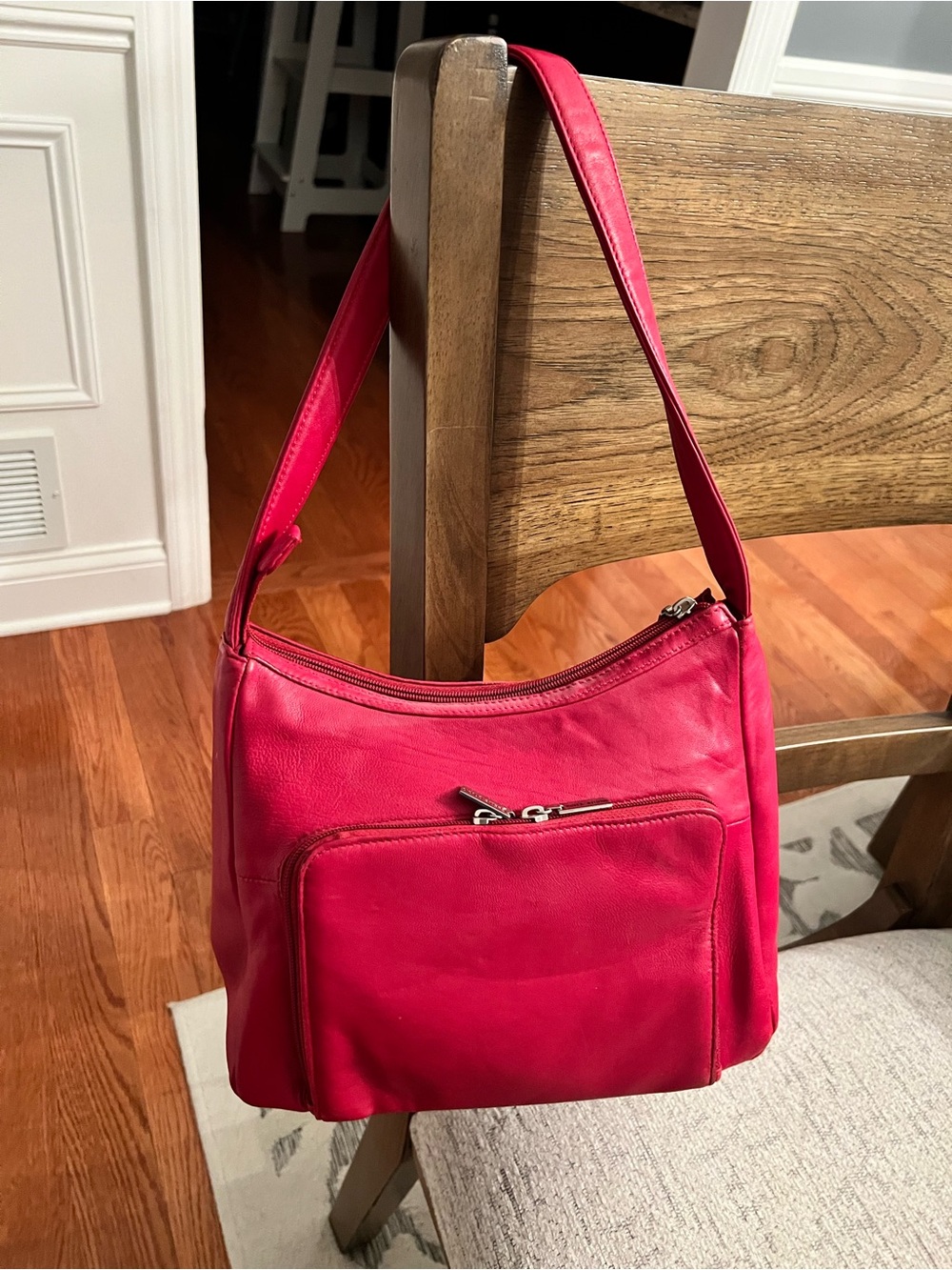Pelle Studio Red Leather Shoulder Bag - Classic Women's Handbag